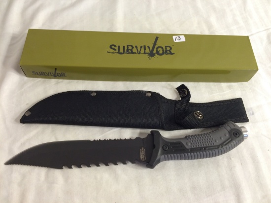 Collector NIP Master Cutlery Survivor Stainless Steel Knife #HK-793K 14" Long By 2.3/4" Box Size