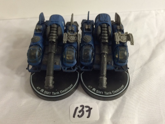 Lot of 2 Pieces Loose 2003 Collector Wizkids Miniature Mechwarrior War 47 SM1 Tank Destroyer