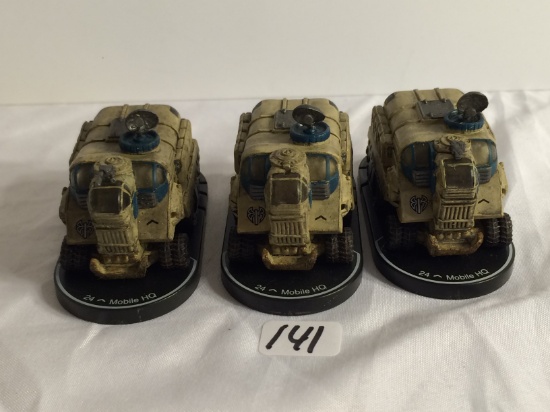 Lot of 3 Pieces Loose 2003 Collector Wizkids Mechwarrior Miniature Tanks and Assault Vehicles