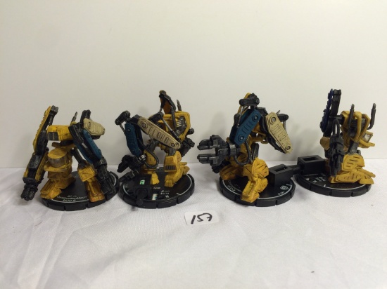 Lot of 4 Pieces Loose 2003 Collector Wizkids Miniature Mechwarrior War Figures - 2"Tall