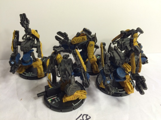 Lot of 5 Pieces Loose 2003 Collector Wizkids Miniature Mechwarrior War Figures - 2"Tall
