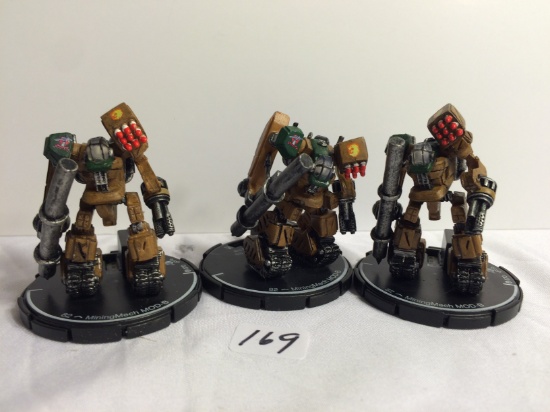 Lot of 3 Pieces Loose 2003 Collector Wizkids Miniature Mechwarrior War Figures - 2"Tall