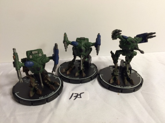 Lot of 3 Pieces Loose 2003 Collector Wizkids Miniature Mechwarrior War Figures - 2"Tall