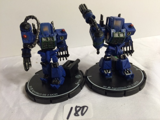 Lot of 2 Pieces Loose 2003 Collector Wizkids Miniature Mechwarrior War Figures - 2"Tall