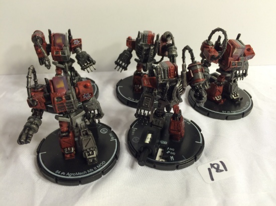 Lot of 5 Pieces Loose 2003 Collector Wizkids Miniature Mechwarrior War Figures - 2"Tall