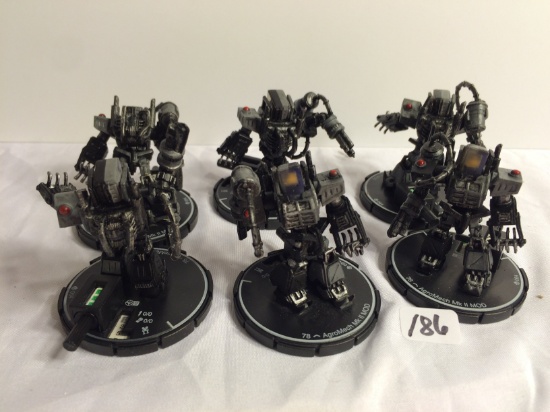 Lot of 6 Pieces Loose 2003 Collector Wizkids Miniature Mechwarrior War Figures - 2"Tall