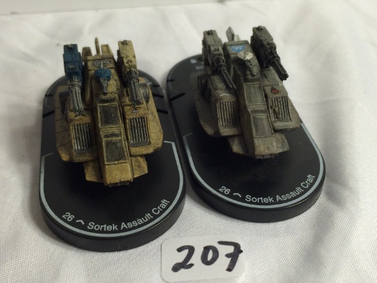 Lot of 2 Pieces Loose 2003 Collector Wizkids Miniature Mechwarrior War vehicles - See Pictures