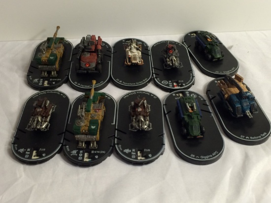 Lot of 10 Pieces Loose 2003 Collector Wizkids Miniature Mechwarrior War vehicles - See Pictures