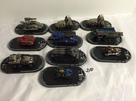 Lot of 10 Pieces Loose 2003 Collector Wizkids Miniature Mechwarrior War vehicles - See Pictures