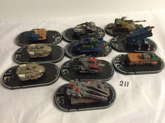 Lot of 10 Pieces Loose 2003 Collector Wizkids Miniature Mechwarrior War vehicles - See Pictures