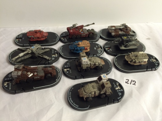 Lot of 10 Pieces Loose 2003 Collector Wizkids Miniature Mechwarrior War vehicles - See Pictures