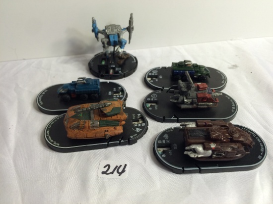 Lot of 6 Pieces Loose 2003 Collector Wizkids Miniature Mechwarrior War vehicles - See Pictures