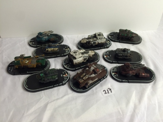 Lot of 10 Pieces Loose 2005 Collector Wizkids Miniature Mechwarrior War vehicles - See Pictures