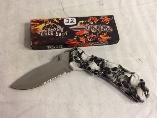 Collector NIP Frost Usa Buck Shot Tactical Cutlery #18-285WSC 5.25" Folded Knive