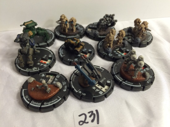 Lot of 10 Pieces Collector Loose Wizkids Miniature 2003 Armor Battle Mini-Figures - See Pictures