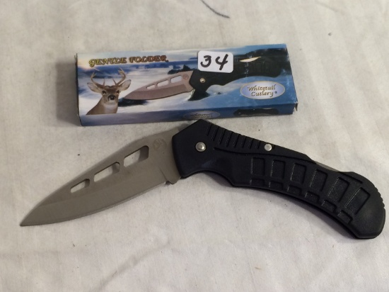 Collector NIP Whitetail Cutlery Gentle Folder WT-176B 4.5" Folded Knive