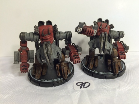 Lot of 2 Pieces Loose 2002 Collector Wizkids Miniature Mechwarrior War Figures - 2"Tall