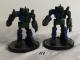 Lot of 2 Pieces Loose 2002 Collector Wizkids Miniature Mechwarrior War Figures - 2