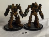 Lot of 2 Pieces Loose 2002 Collector Wizkids Miniature Mechwarrior War Figures - 2