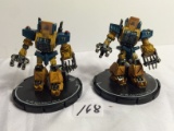 Lot of 2 Pieces Loose 2003 Collector Wizkids Miniature Mechwarrior War Figures - 2