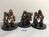 Lot of 3 Pieces Loose 2003 Collector Wizkids Miniature Mechwarrior War Figures - 2