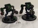 Lot of 2 Pieces Loose 2003 Collector Wizkids Miniature Mechwarrior War Figures - 2