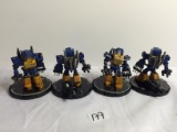 Lot of 4 Pieces Loose 2003 Collector Wizkids Miniature Mechwarrior War Figures - 2