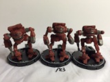 Lot of 3 Pieces Loose 2003 Collector Wizkids Miniature Mechwarrior War Figures - 2