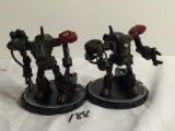Lot of 2 Pieces Loose 2003 Collector Wizkids Miniature Mechwarrior War Figures - 2