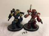 Lot of 2 Pieces Loose 2003 Collector Wizkids Miniature Mechwarrior War Figures - 2