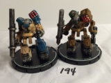 Lot of 2 Pieces Loose 2003 Collector Wizkids Miniature Mechwarrior War Figures - 2