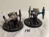 Lot of 2 Pieces Loose 2003 Collector Wizkids Miniature Mechwarrior War Figures - 2