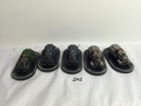 Lot of 5 Pieces Loose 2003 Collector Wizkids Miniature Mechwarrior War vehicles - See Pictures