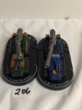 Lot of 2 Pieces Loose 2003 Collector Wizkids Miniature Mechwarrior War vehicles - See Pictures