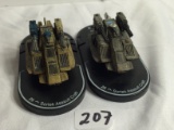 Lot of 2 Pieces Loose 2003 Collector Wizkids Miniature Mechwarrior War vehicles - See Pictures