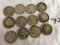 Lot of 10 Pieces Collector Vintage 1944-1945  U.S Ten Cents Roosevelt 10C Silver Coins