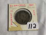Collector Vintage 1940  Salvador 10 Centavo Foreign Coin