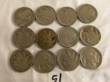 Lot of 12 Pieces Collector Vinatge 1936  Indian Head Buffalo Nickel 5c US Coins