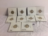 Lot of 10 Pieces Collector Vintage 1960's  U.S Ten Cents Roosevelt 10C Silver Coins