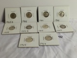Lot of 10 Pieces Collector Vintage 1960's Roosevelt Silver Dime US 10c Dime Coins