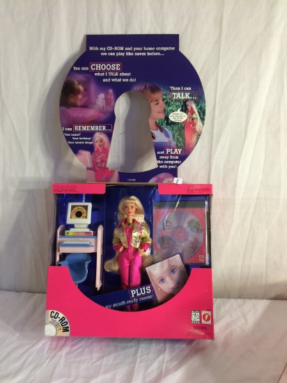 NIP Mattel Barbie Doll  Talk With Me Barbie 13"Tall By 14" Width Box Size Program & Talk