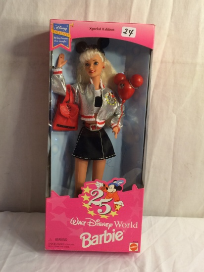 Collector NIP Mattel Barbie Doll 25 Walt Disney World Barbie 13"Tall By 5.5"W Box Size