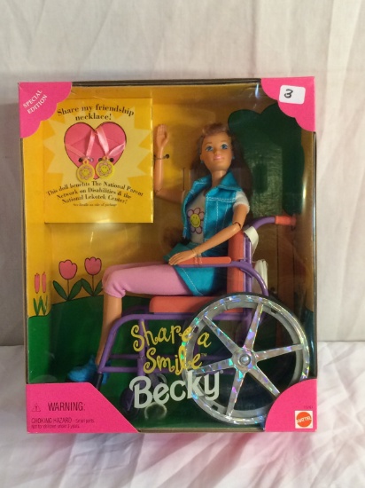 Collector NIP Mattel Barbie Doll Share A Smile Becky Special Edition 11"Tall By 9" W Box Size