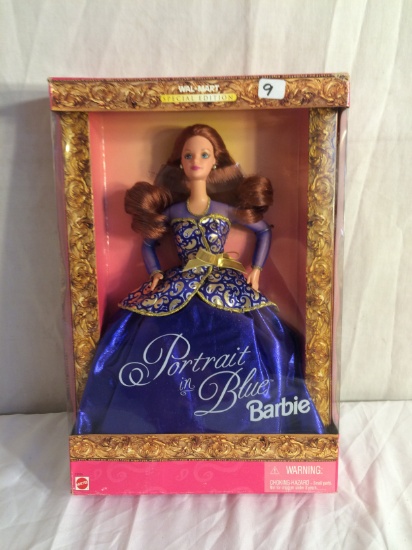 NIP Mattel Barbie Doll Portrait In Blue Walmart Special Edition Barbie 13"Tall By 5.5"W Box Size