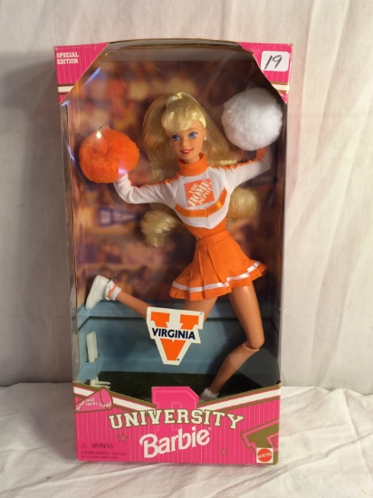 Collector Mattel Barbie Doll Virginia University Barbie Doll 12.3/4" Tall By 6.5"Width Box Size