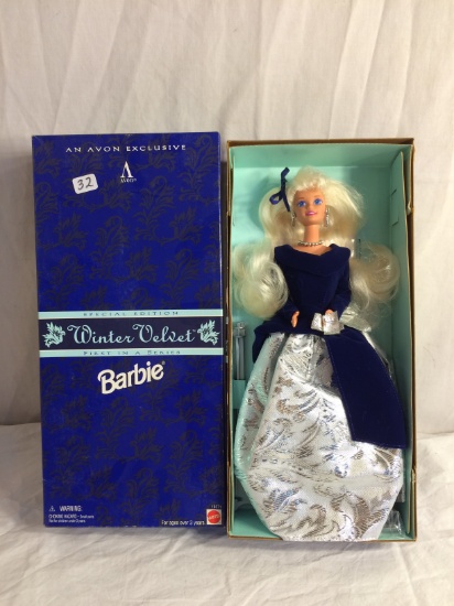 Collector Mattel Barbie Doll Avon Winter Velvet Barbie 12.3/4" Tall By 6" Width Box Size