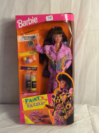 Collector Mattel Barbie Doll Paint 'N Dazzle Barbie Doll 12.3/4" Tall By 6.5"Width Box Size