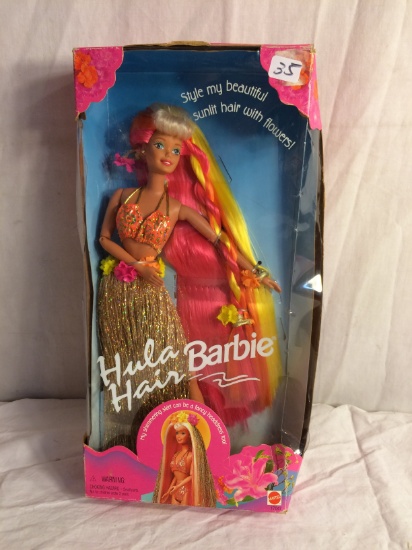 Collector Mattel Barbie Doll Hula Hair Barbie  Doll 12.3/4" Tall By 6.5"Width Box Size