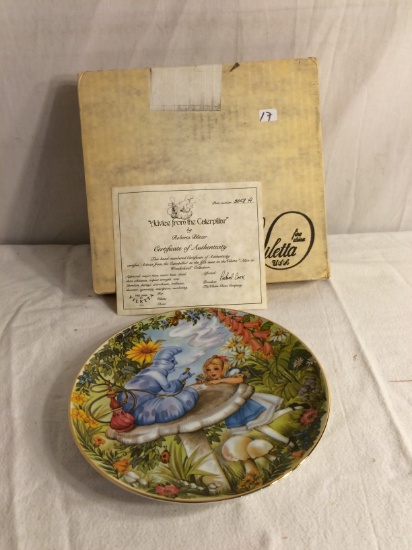 Collector Vintage Porcelain Plate "Advice From The Caterpillar" No.3058A Size:8.5" Round W/COA