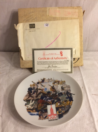 Collector Vintage 1980 Porcelain Plate "The Official Olympic Summer Games Plate Size:8.5"Round